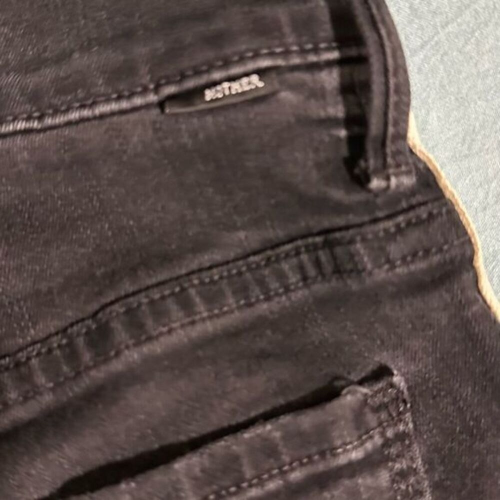 Mother Jean Size 24‎ Black Insider Crop Step Fray Guilty Racer Stripe Bootcut - Picture 8 of 13